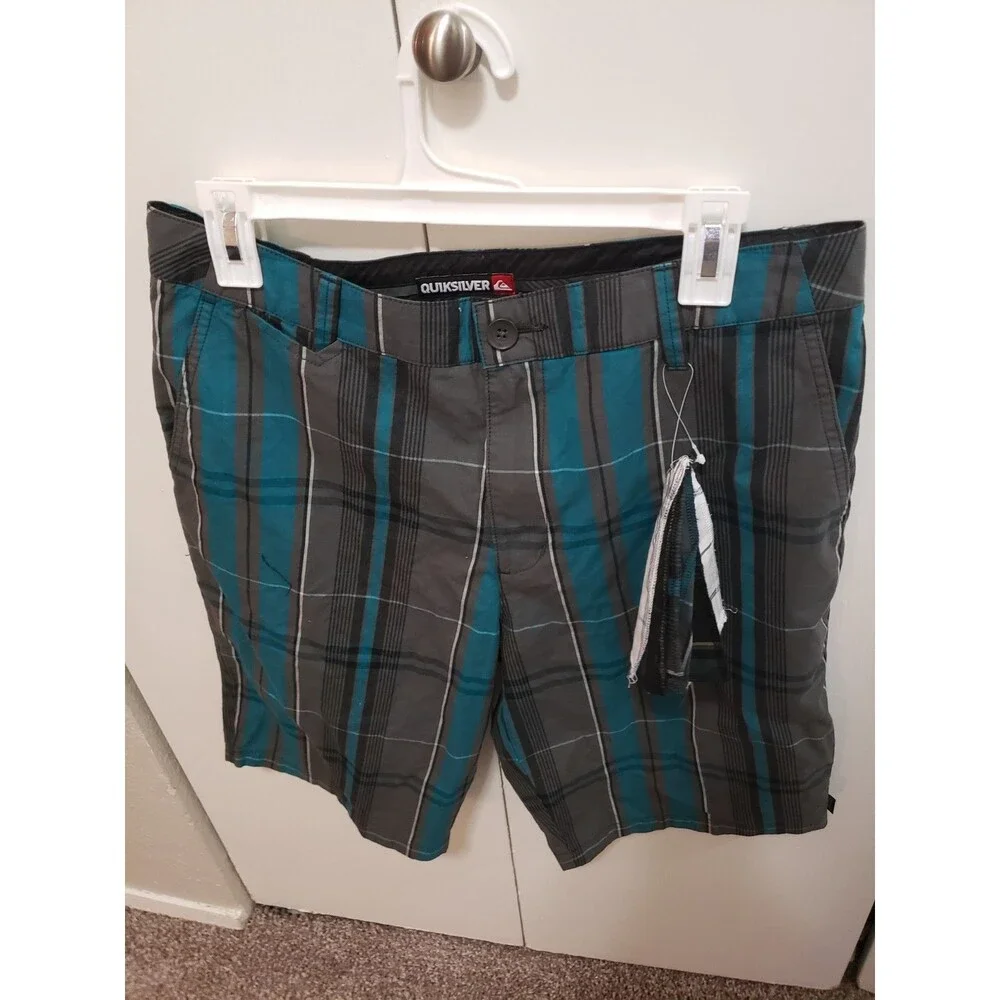 Rare sample item Quicksilver Men's 32 Walking Beach (Turquoise & Charcoal) NEW